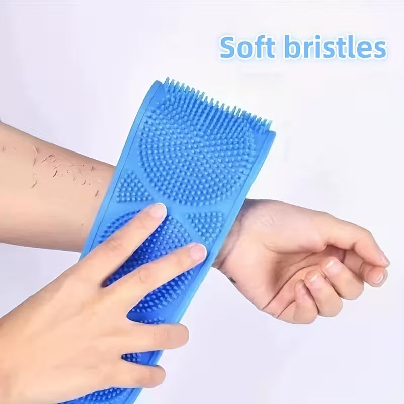 Silicone Bath Brush - Double-Sided Exfoliating Back
Scrubber with Long Strap & Soft Bristles