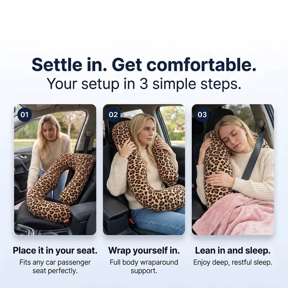 Inflatable Travel Pillow with Upper-Body Support & Sleep Kit