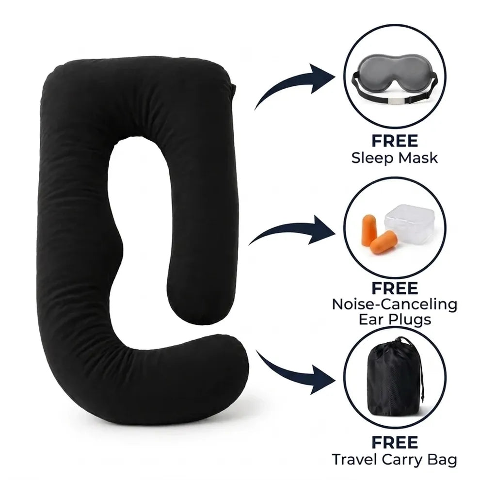 Inflatable Travel Pillow with Upper-Body Support & Sleep Kit