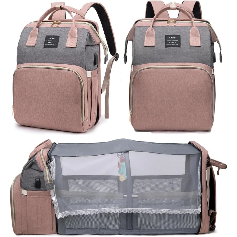 Foldable Crib Backpack – Portable Baby Travel Bed