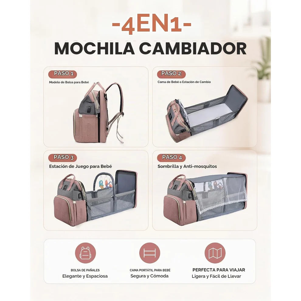 Foldable Crib Backpack – Portable Baby Travel Bed