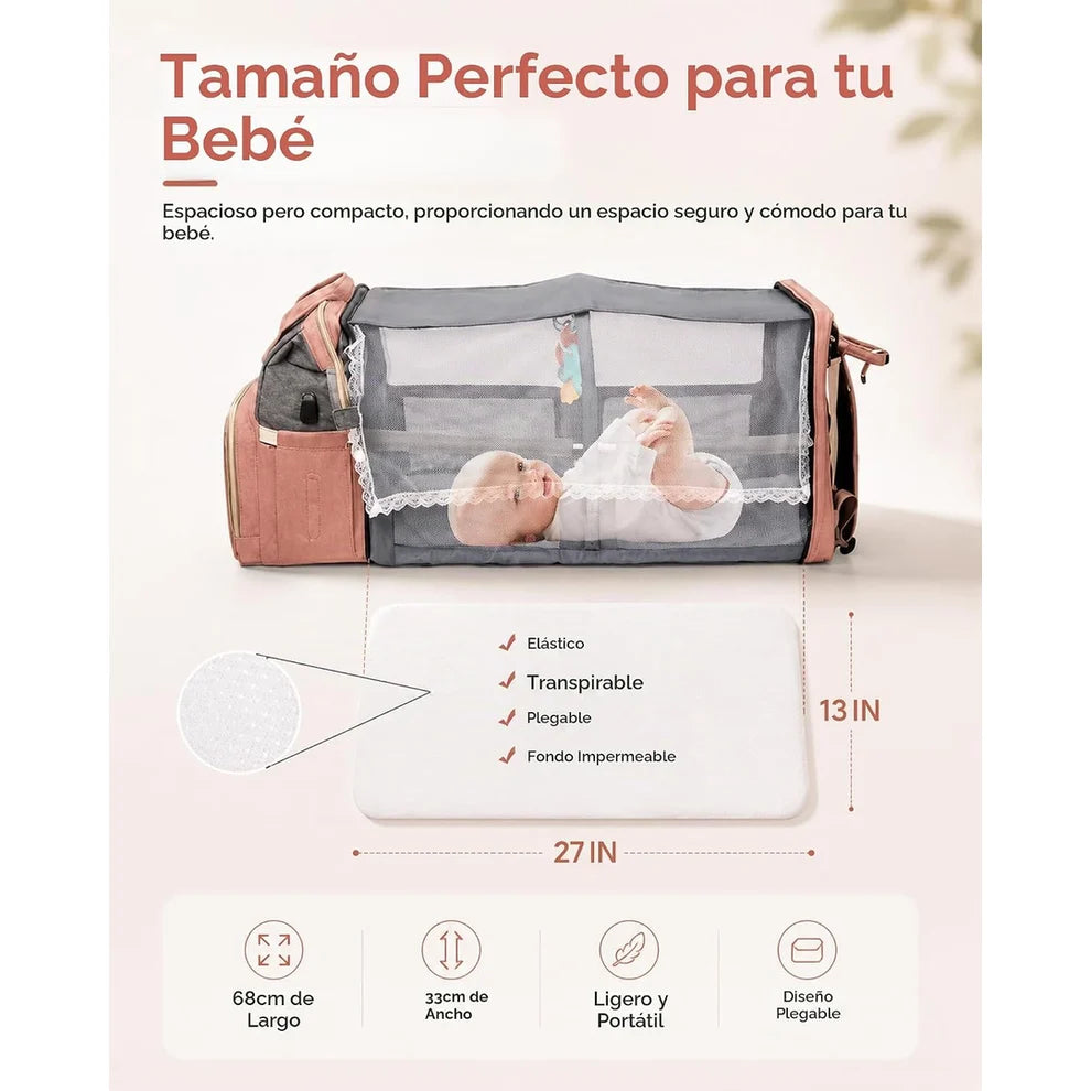 Foldable Crib Backpack – Portable Baby Travel Bed