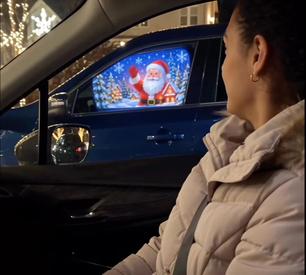MerryGlass Car Window Christmas Projector | USB-Powered Holiday Scene Projector for Any Vehicle